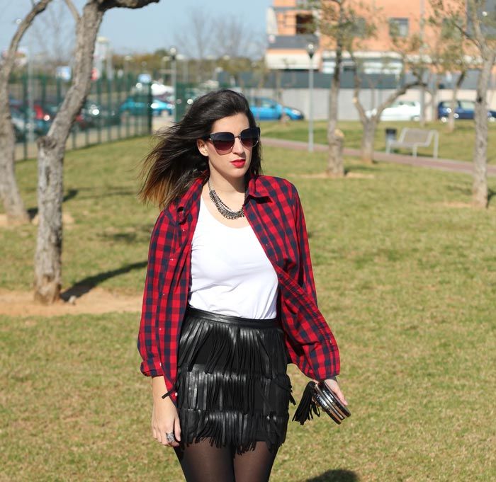 Falda de flecos H&M