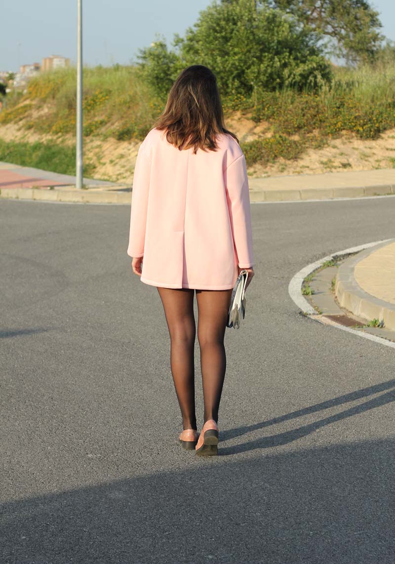 Abrigo rosa de neopreno