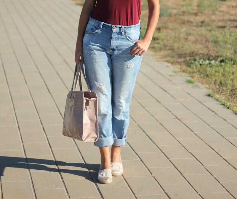 Burgundy + boyfriend