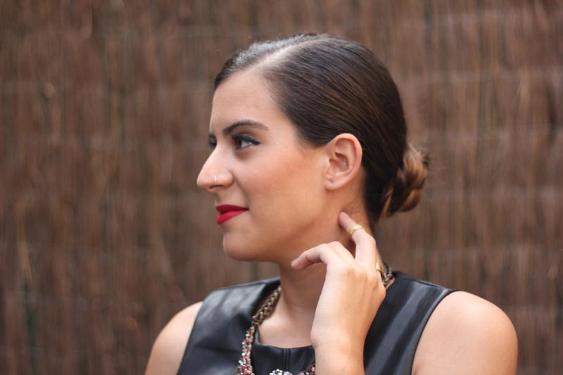 Vestido negro de cuero