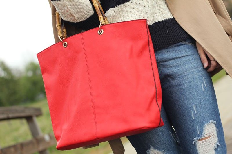Red handbag