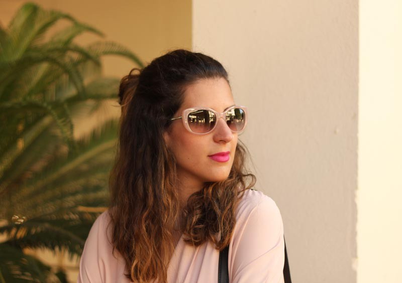 Pink and black outfit