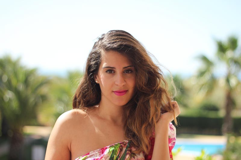 Vestido de seda estampado con flores