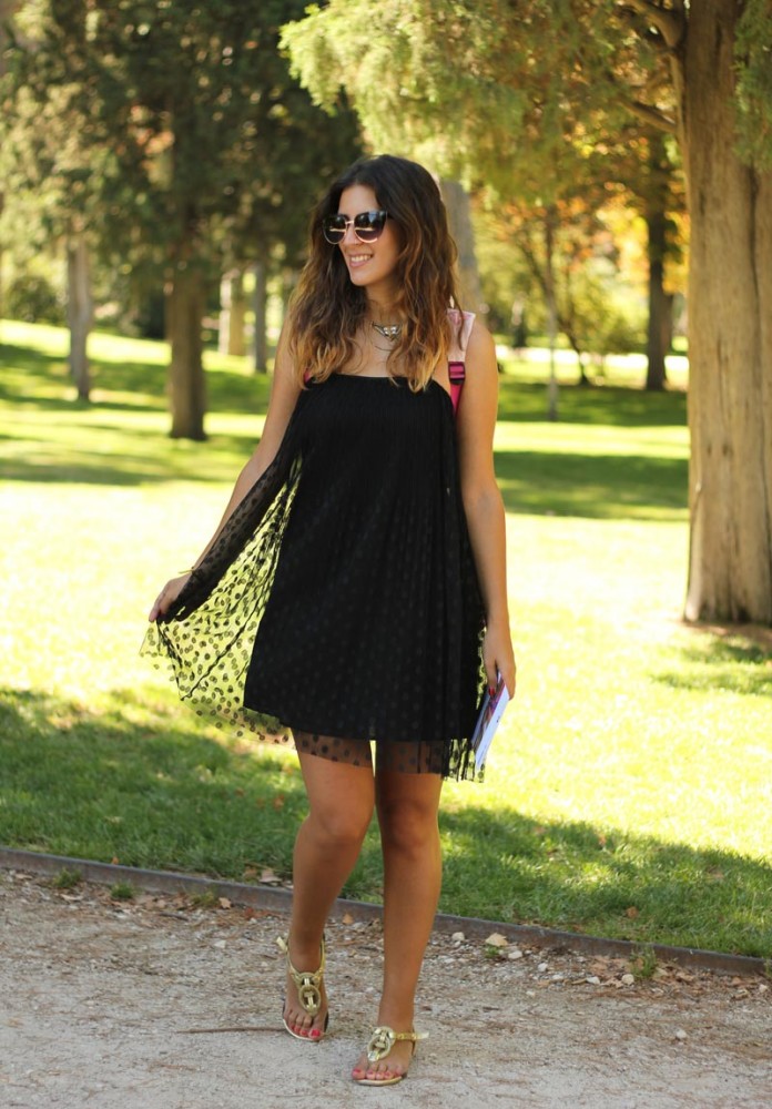 Vestido de plumeti negro