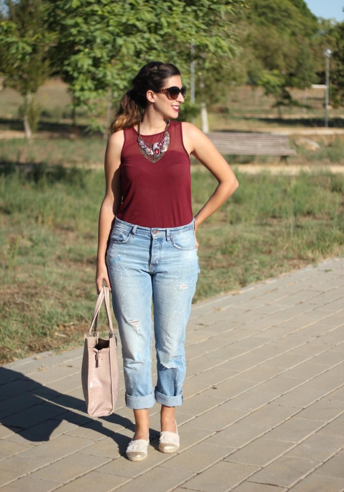 Burgundy + boyfriend