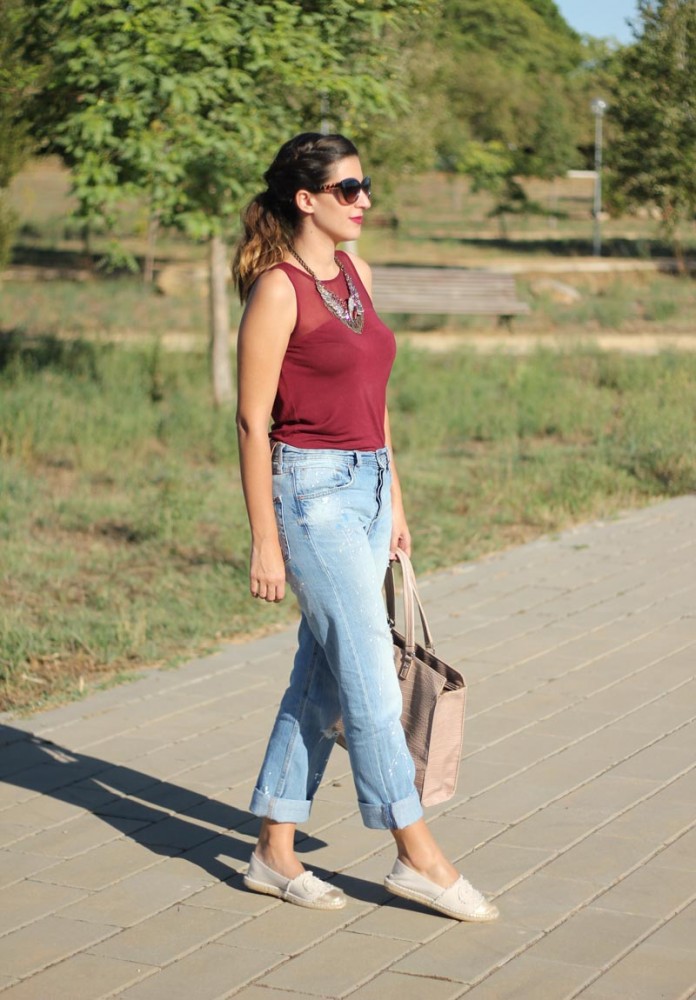 Burgundy + boyfriend