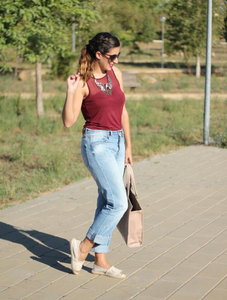 Burgundy + boyfriend