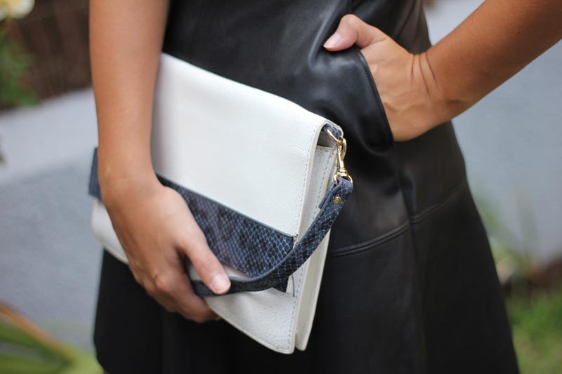 Vestido negro de cuero