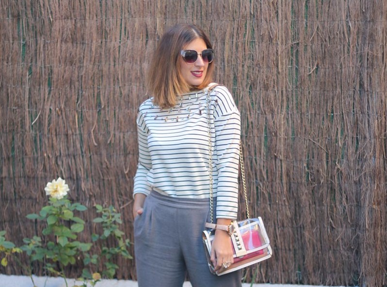 Pantalón fluido en gris